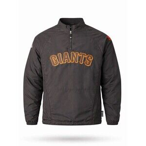 San Francisco Giants Majestic Cool Base 1/4 Zip Pullover Jacket Mens L Black MLB